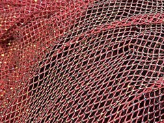 Neon Pink Crystal rhinestone 4way stretch mesh fabric 48” width sold by the yard