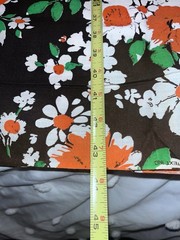 Marcus Brothers Textiles Floral Cotton Fabric Vtg. 1.25 Yds 44” Wide Brown