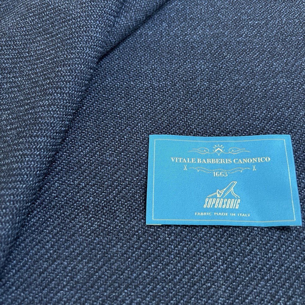 VBC Supersonic Fabric – Navy Blue Wool Jersey Knit Stretch – 2.2m Jacket Italy