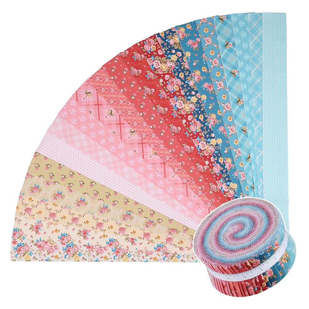 ShinyStitch100% US Cotton Jelly Roll Fabric Precut Strips for Quilting, Craft…