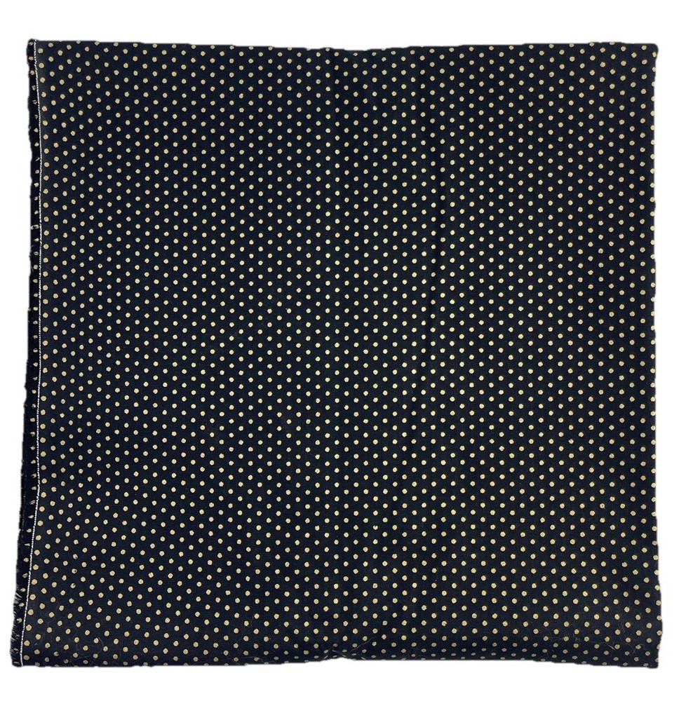 Black Gold Metallic Polka Dot Quilting Cotton Fabric Small Scale Print 64” X 44”