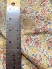Muted Pastels Flowers Yellow Pinkish Blue on Cream 1.5Y Cotton Fabric ***As IS**