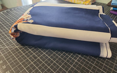 9 YARDS Uncut 100 Cotton Fabric Rodeo Blue/White Stripe Bull Riding quilt clothe