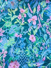 ~Lilly Pulitzer Ponte Knit -“Green Garden” 18”x30” # 162