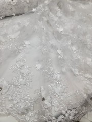 Gray Soft Silky Poly Chiffon Fabric By The Yard – Sheer Clear Sequin Embroidery