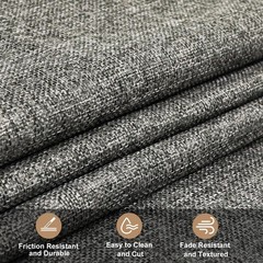 Heavy Linen Fabric 40×57 Inch 1.2mm Thick Solid Cloth Embroidery Dark Grey
