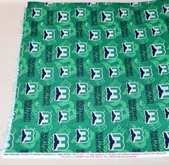 Hartford Whalers ~ Logo On Logo Pattern NHL Cotton Fabric 1/4 Yard 9” X 44”