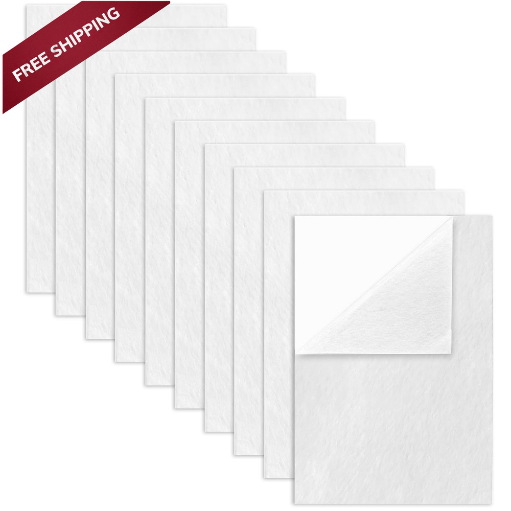Bonsicoky 10 Pack Self Adhesive Felt Sheets 20x30cm (7.9×11.8 inches), White
