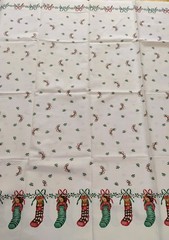 Daisy Kingdom Socks & Bows Border Fabric Christmas Stockings Bears 2 yds