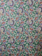 Vintage Cranston Paisley Sage Green Cotton Quilting Fabric Spring Floral 2.75 yd