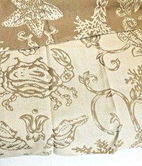 Sea Star Crab Coral Designer Upholstery Fabric Reversible 2-Side Brown Brige 27″