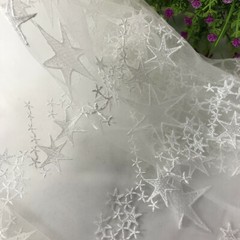 Lace Fabric Star Embroidery Tulle Lace Fabric Material DIY Bridal Wedding Dress