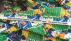 Joann Fabrics Soft Brushed Cotton Flannel Football Themed Fabric 42″ X 70″ Green