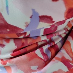 Modern Floral Abstract Twill Fabric 59×75″ Woven Polyester Blend