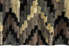 Beige, Brown, Gray & Black Chevron Digital Printed Velvet Fabric By The Yard