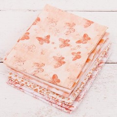 Threadart Exclusive 5 Fat Quarter Bundle Set – Coral 100% Cotton Fabric