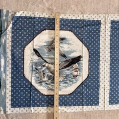 Vintage Shore Birds Fabric Panel 52×17 Seagulls Sandpipers Coastal Craft NOS