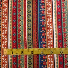 Folkloric Border Stripe Multi Cotton Fabric 44″x36″ Precut Yard