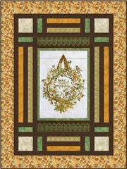 Robert Kaufman – Warm Welcome – Tiles W/ Metallic Gold – Walnut, BTY