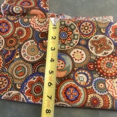 Southwestern Medallion Cotton Fabric Remnant 31.5 x 23 Boho Tribal Print Quilt