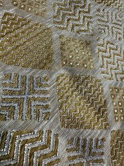 Vintage MCM Gold Silver Metallic Lamé Fabric 2.5 YDS 43″W Modern Texture LtWt