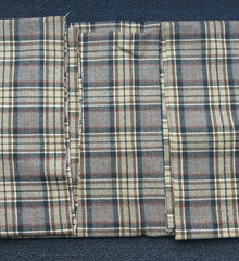 Vintage White Mountain Woolens 100% Wool Tartan Plaid Fabric 1 Yd 60” Taupe