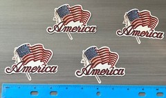 Patriotic American Flags Fabric Applique Iron On Kids Quilting Crafting