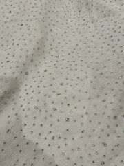 Heavy Rhinestone Rib Knit Fabric Bone 3.4m x 1.75m Stretch Width 3.72 Yards