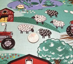 COUNTRY FARM SCENE – ANIMALS – BTY – COTTON QUILTING BACKING FABRIC NOVELTY