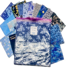 10″ Pre-Cut Fabric Squares – BLUE Prints – 40 Pieces – NO Duplicates