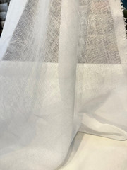 Linen Sheer Plain Off White 118″ Extra Wide Curtain Drapery Fabric By The Yard