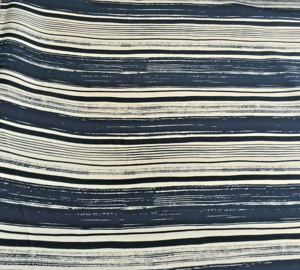 Designer Fabric CABI LLC Vintage Soft Crepe Brush stroke Blue Navy Nautical