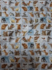 Quilting Treasures Fabric, Blue, Woodland Animals, 38″ X 24, Winter