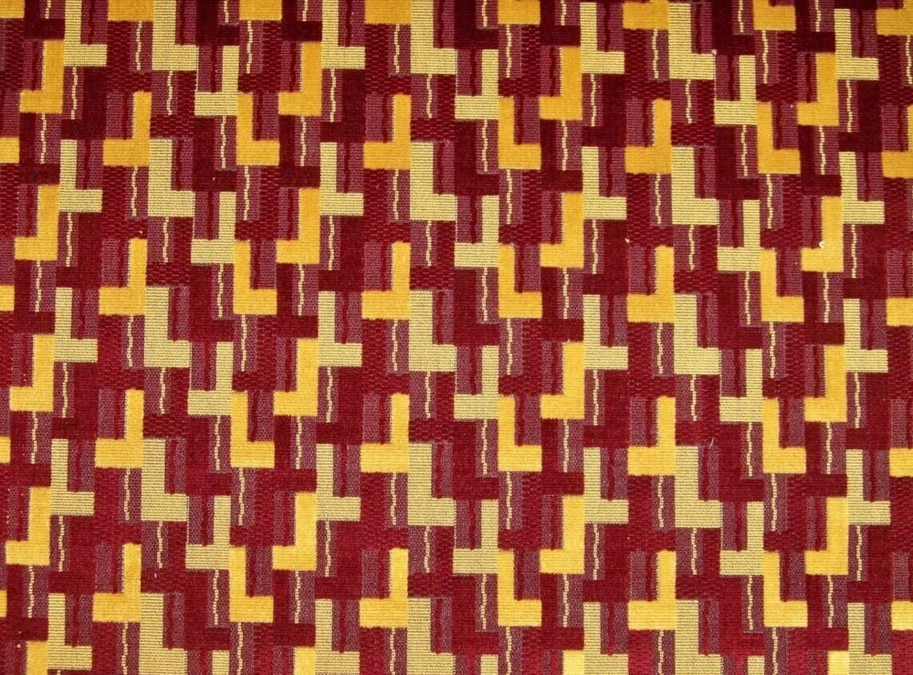 LEE JOFA G P J BAKER Deco Geometric Grospoint Cut Velvet Upholstery Fabric 4 YD