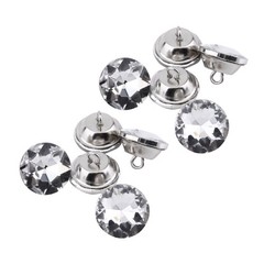 Diamante Silver Rhinestone Crystal Round Buttons Sewing Craft (20mm) CHU