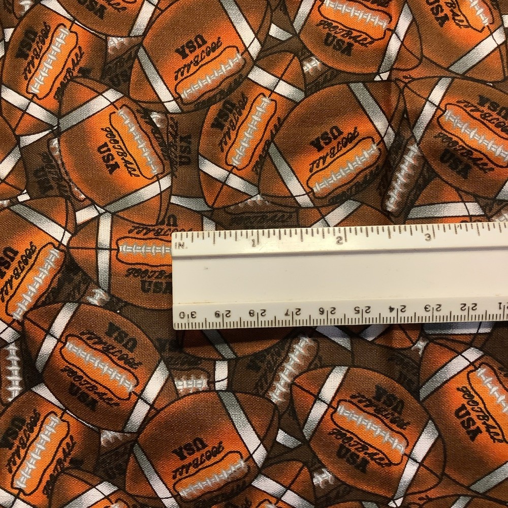 FOOTBALL USA 1 /2 Yard X 44” Wide 100% Cotton Fabric All Over Footballs
