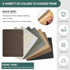 Couch Patch Repair Fabric,Microfiber Fabric, Self-Adhesive, for Sofa Repair a…