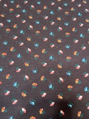 Brown Background Floral Polyester Cotton Blend Fabric 60 Inches Wide 1.30 Yards