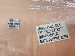 Lot of 23 New 100% Pure Silk Habotai Scarves 36×36 8mm Peach Hong Kong NOS