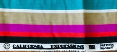 Bright Floral Fabric with Striped Border California Expressions 1981 46″ x 84″