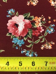 Rayon Stretch Jersey Knit Fabric Beautiful Floral Maroon/Pink/Aqua/Green 9oz