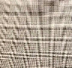 Brown and Cream Glen Plaid Double-Faced Wool Heavy Suiting