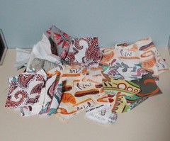 1 Pound of Small Fabric Scraps Solid Colors and Patterns Quilting Lot