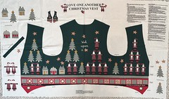 Fabric Panel Christmas Vest Love One Another One Size Santa Wish Upon Star Green