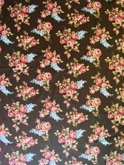 Pink Brown Floral Cotton Fabric Timeless Treasures Sewing Quilting 2.33 Yd x 45″