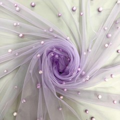 Queenie LAVENDER Faux Pearls on Soft Mesh Lace Fabric for Gowns, Evening Wear,