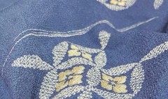 Antique Silk Fabric No478 Vintage Japanese Textile Timeworn 120cm Rare