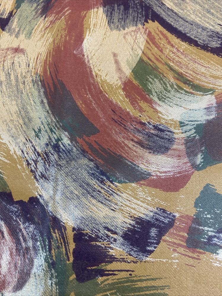 Brush Stroke Vintage Fabric Chris Stone Sheen 47×56 Abstract Blue Red Green