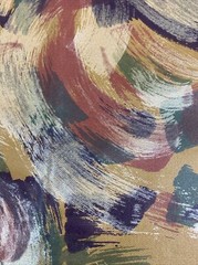 Brush Stroke Vintage Fabric Chris Stone Sheen 47×56 Abstract Blue Red Green