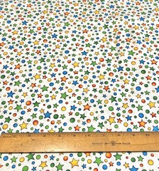 1YD Hoffman International Fabric Giggles 4349 Rainbow Space Cosmic Atomic Stars